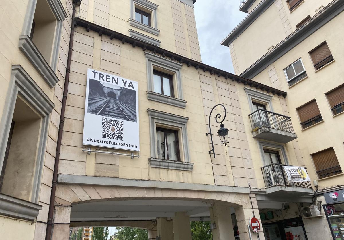Cartel ubicado en Aranda de Duero
