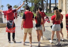 Aficionados del Mirandés en Cartagena para apoyar a su equipo en una jornada clave.