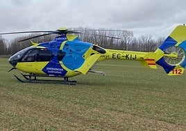El helicóptero de Sacyl ha trasladado al herido al HUBU.