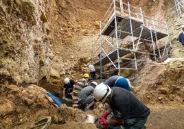 Excavaciones en el yacimiento de Atapuerca, en Burgos.