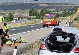 Imagen del accidente en la AP-1 en Burgos.