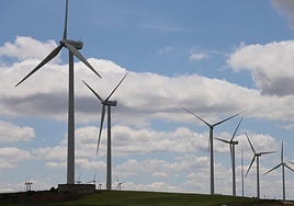 Imagen de archivo de un parque eólico en Burgos.