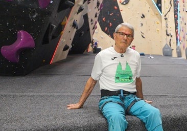 El escalador de casi 80 años que sigue trepando a lo más alto en Burgos