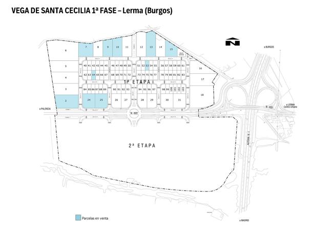 Plano de actuación Vega de Santa Cecilia en Lerma.