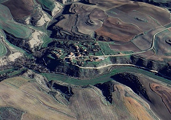 Vista aérea de Castil de Carrias, en Burgos.