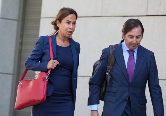 Pardo de Vera a su llegada hoy a la Audiencia Nacional.