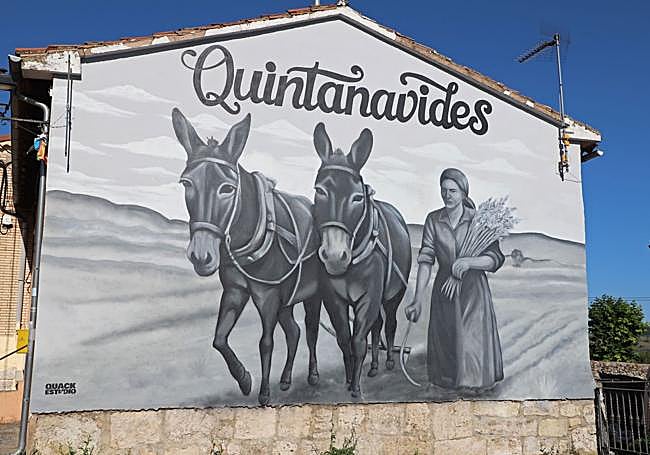 Mural de Quack Estudio realizado en Quintanavides, Burgos.