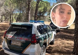 Patrullas de la Guardia Civil, esta mañana, durante las labores de búsqueda de la víctima, Noemí Borja, cuyo cuerpo ha sido encontrado a primera hora de la tarde.