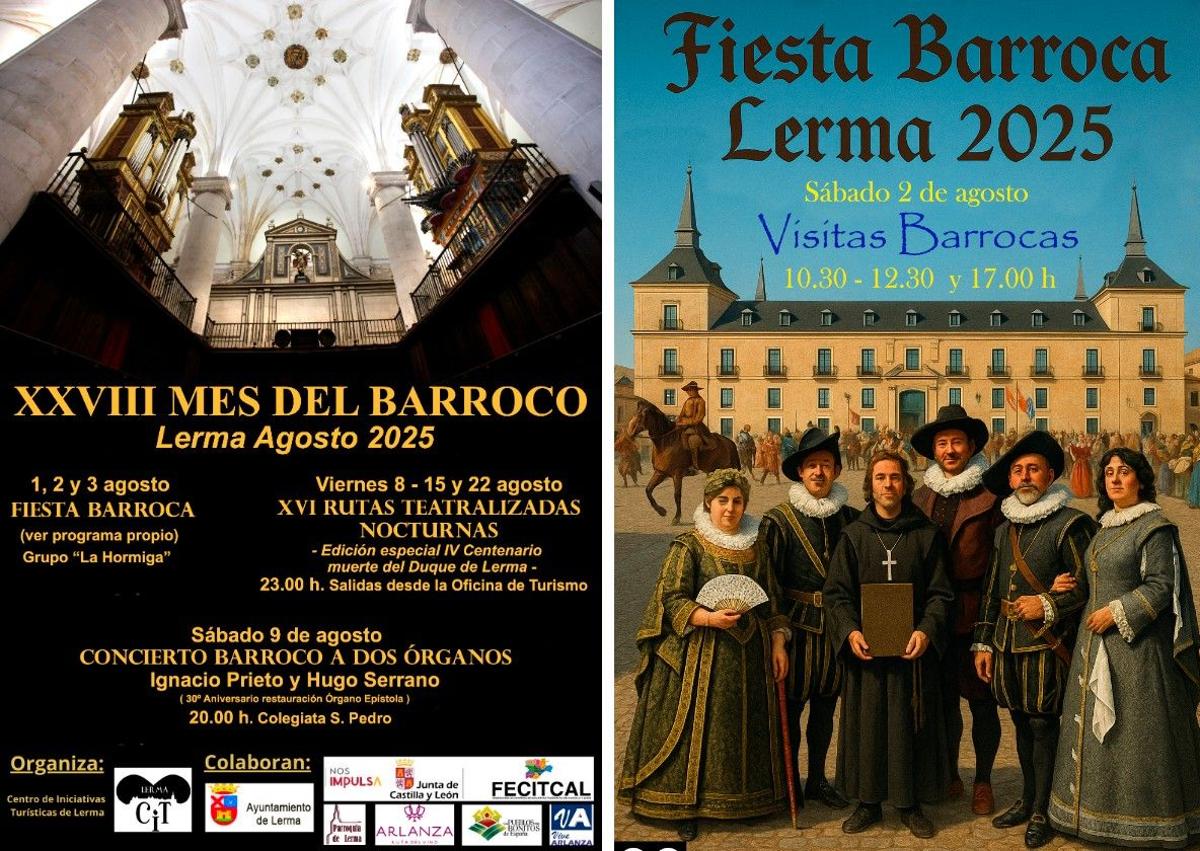 Imagen secundaria 1 - Llega en agosto a Lerma 'El mes del barroco' y las visitas teatralizadas nocturnas