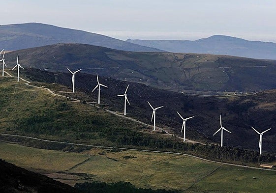 Parque eólico en Merindad de Valdeporres, Burgos.