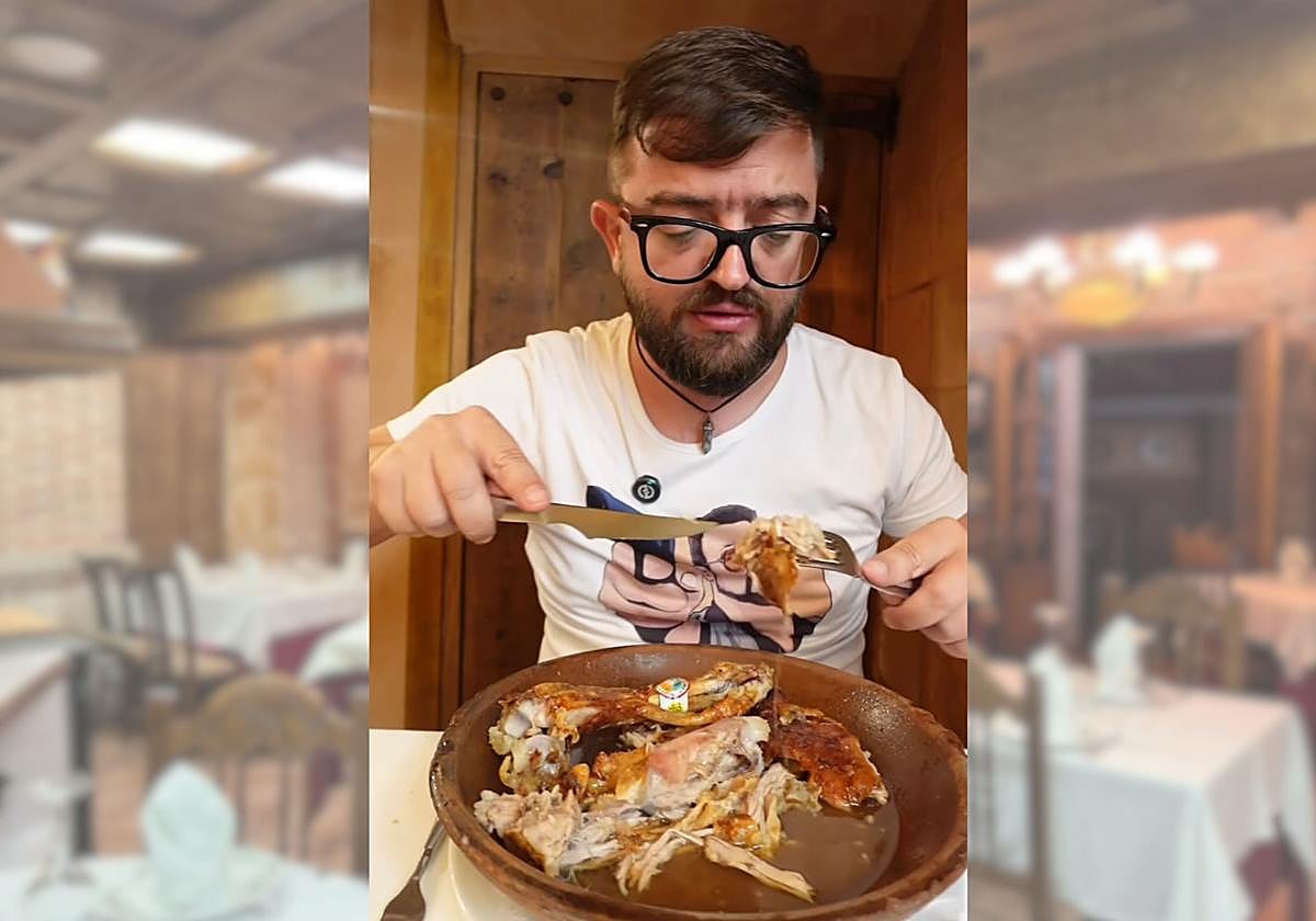 El influencer gastronómico Cocituber en el mesón de Aranda de Duero
