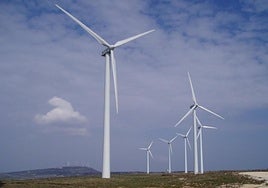 Uno de los parques eólicos pioneros de la provincia, en el Valle de Sedano.