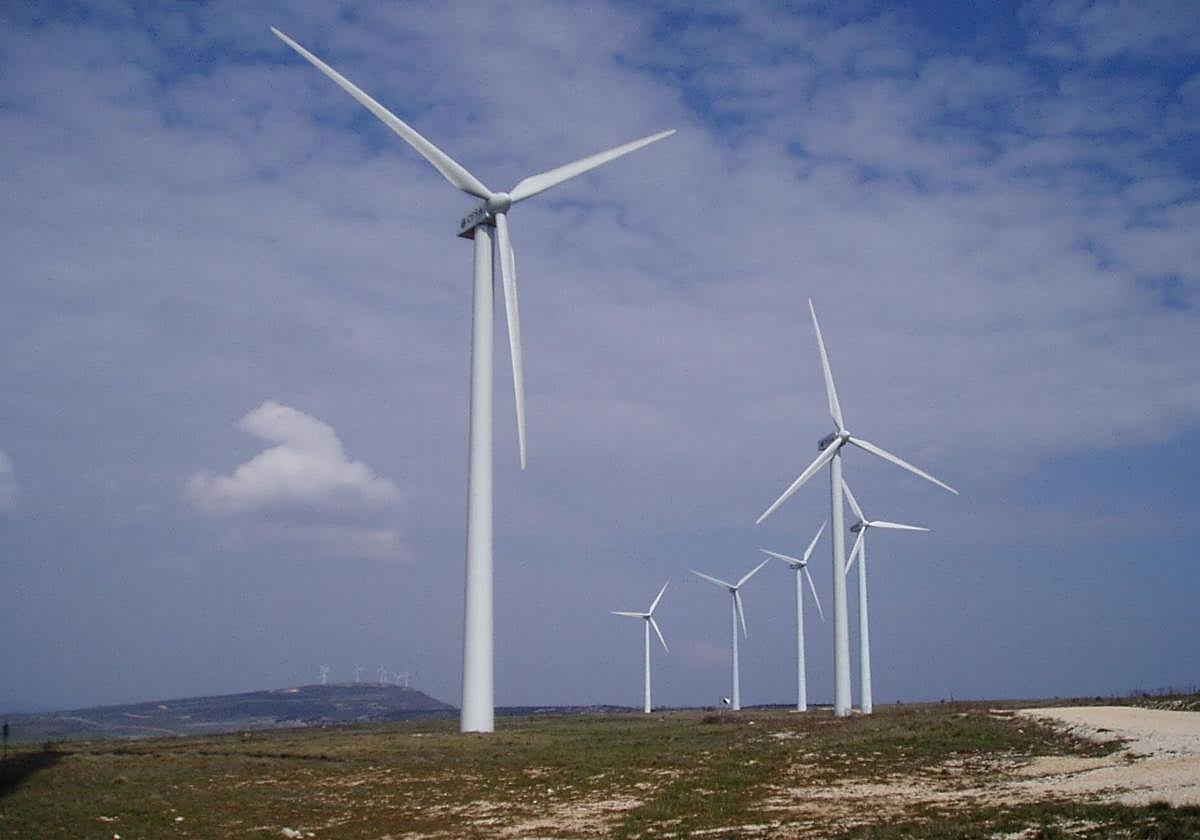 Uno de los parques eólicos pioneros de la provincia, en el Valle de Sedano.