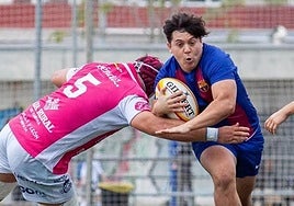 Santiago Mansilla, con la camiseta del FC Barcelona.