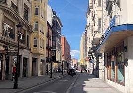 Estado actual de la calle Santander en Burgos.