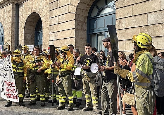 UN momento de la concentración de este jueves.