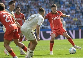 Imagen del partido disputado en Riazor entre el Deportivo y el Burgos CF.
