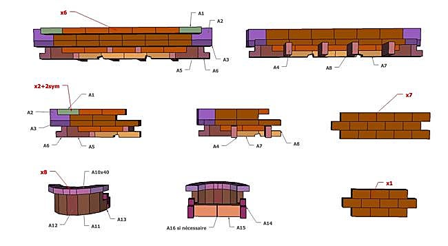Recreación de los perfiles del puente de cartón.
