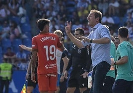 Ramis, en el área técnica de Riazor el pasado fin de semana.