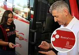 Usuaria de autobús en Castilla y León.