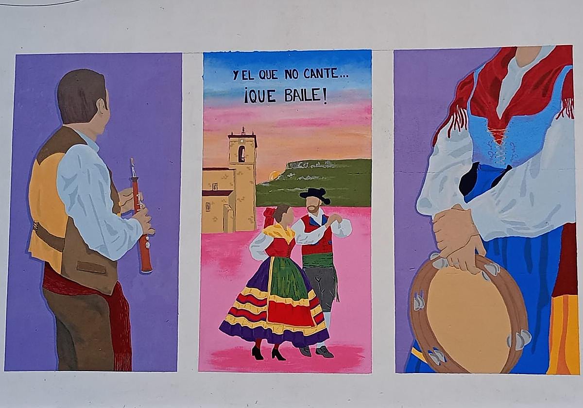 Mural en Adrada de Haza, Burgos.