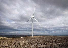 Aerogenerador en la provincia de Burgos.