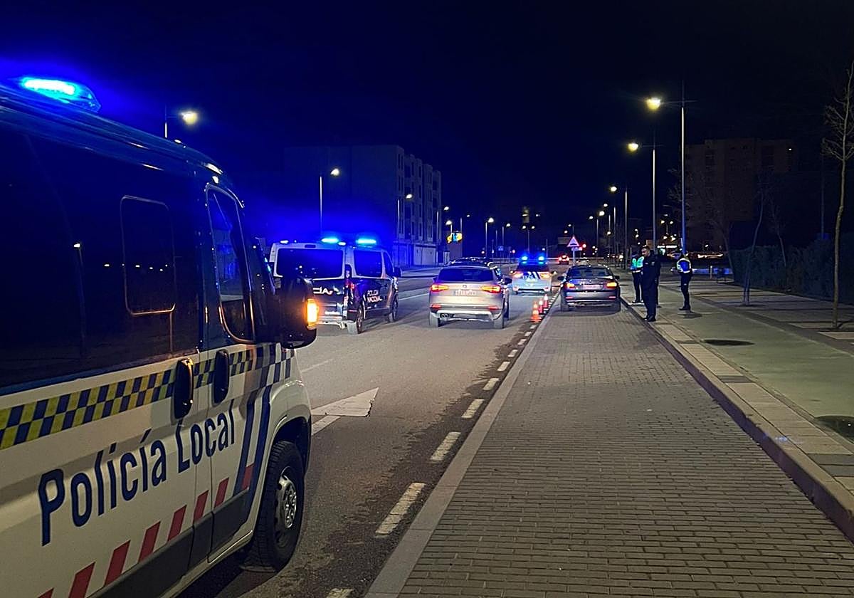 Control policial en Aranda de Duero, Burgos.