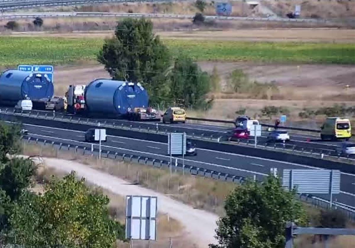 Lugar del accidente en la A-1 a su paso por Aranda de Duero.