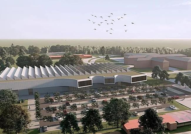 Propuesta de Arias Garrido Arquitectos para el pabellón multifuncional de Fuentes Blancas ganadora del concurso convocado por la Diputación de Burgos.