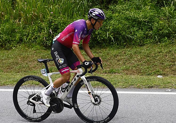 Sainbayar, escapado en la tercera etapa del Tour de Langkawi.