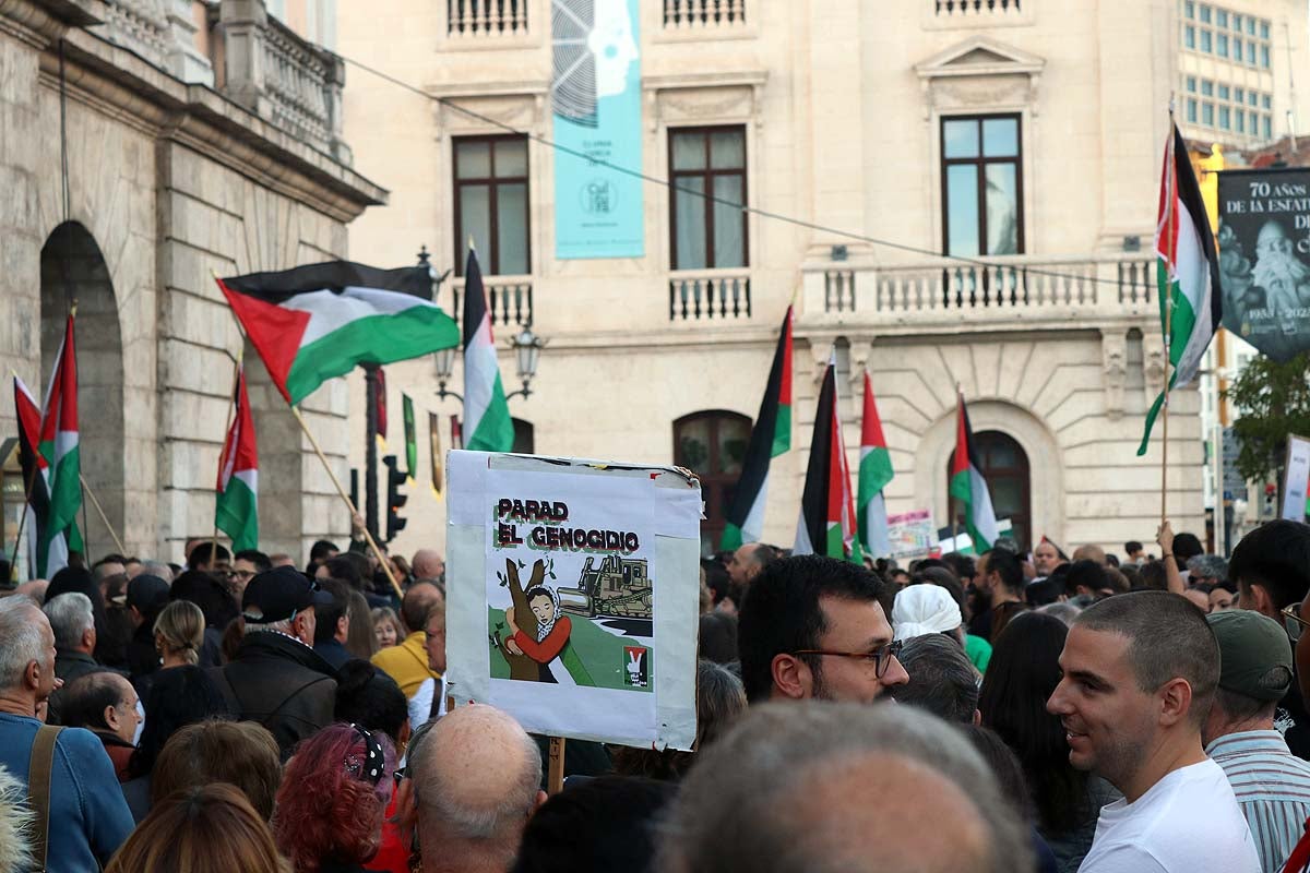 Así ha sido en imágenes la multitudinaria e improvisada manifestación por Gaza en Burgos