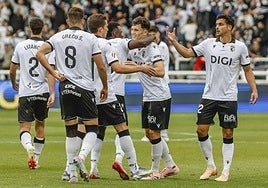Imagen del encuentro de la pasada jornada que enfrentó al Burgos Cf y el Málaga CF.