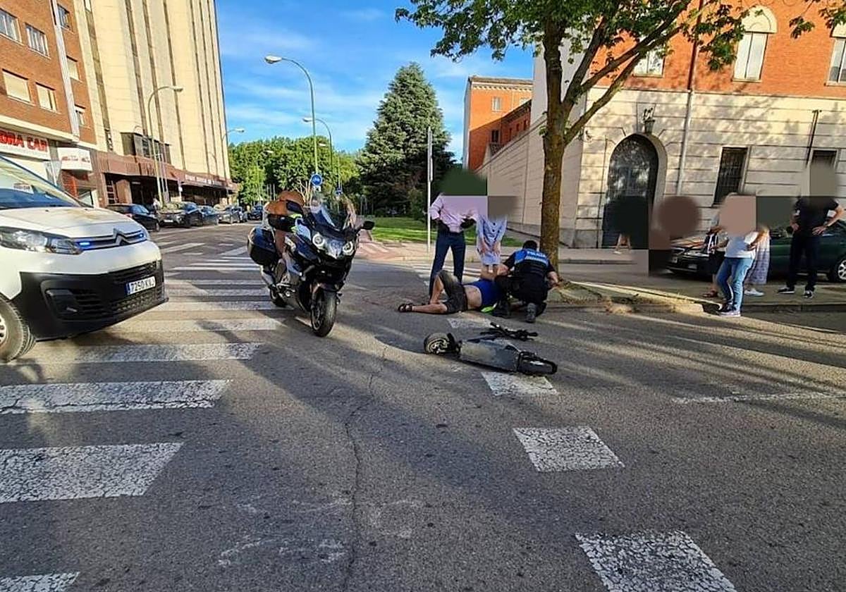Imagen de archivo de un accidente con un patinete ocurrido en Burgos.