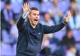 Fran Justo surante el encuentro en el José Zorrilla