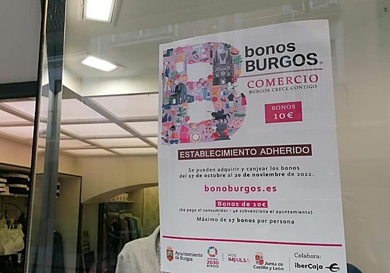Un cartel de un comercio donde se podían canjear bonos al consumo en una edición pasada de la campaña.