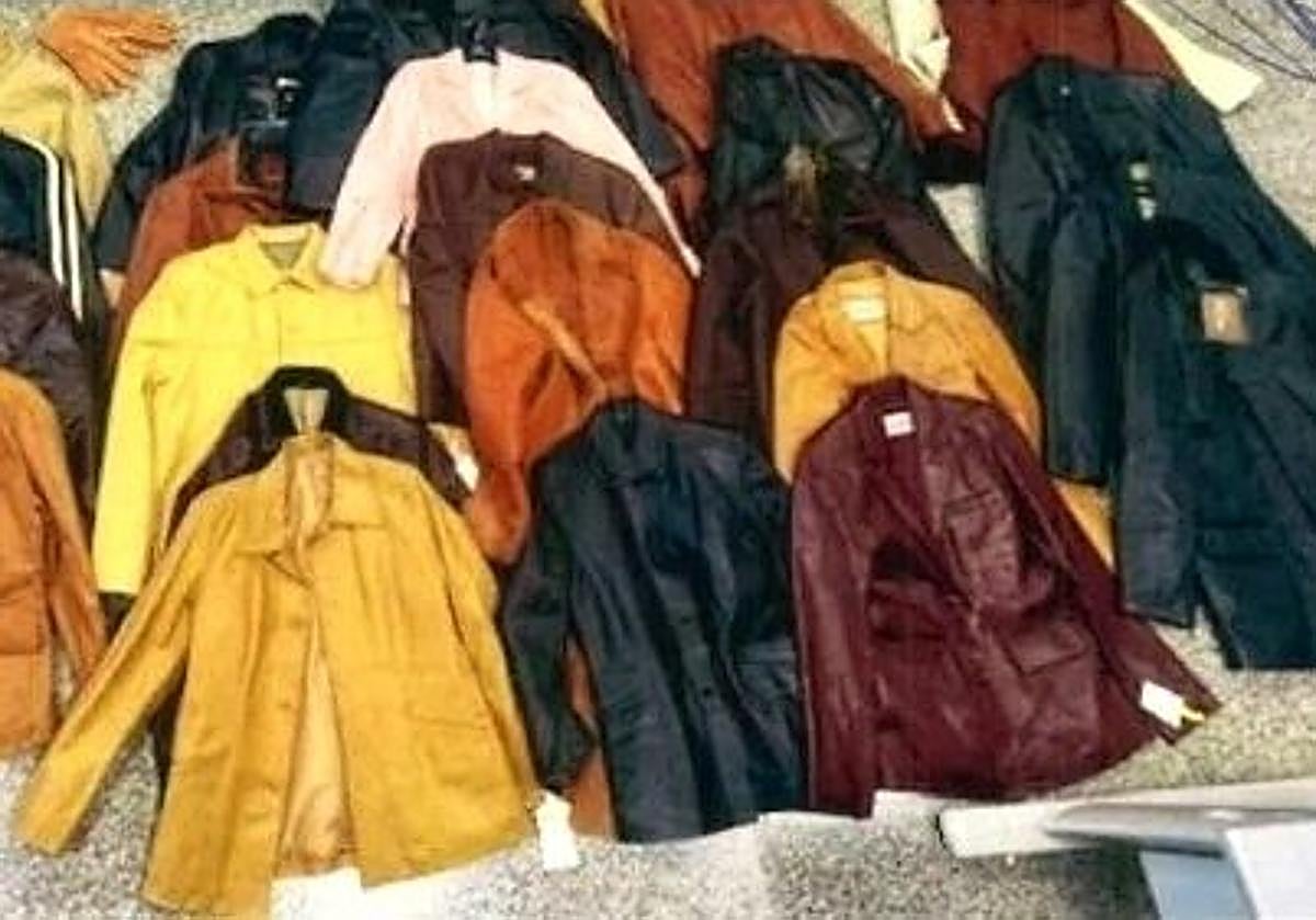 Imagen principal - Cinco detenidos por el robo de centenares de prendas de cuero en una tienda cerrada de Burgos