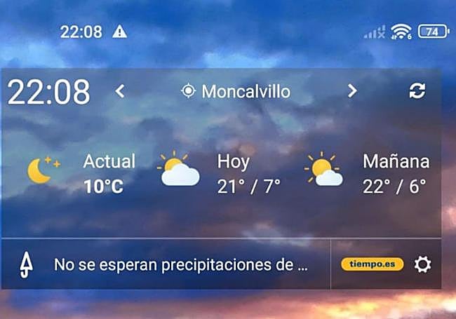 Captura de pantalla del móvil de un vecino.