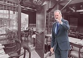 Imagen editada del Rey de España, Felipe VI, y uno de los salones de Casa Azofra
