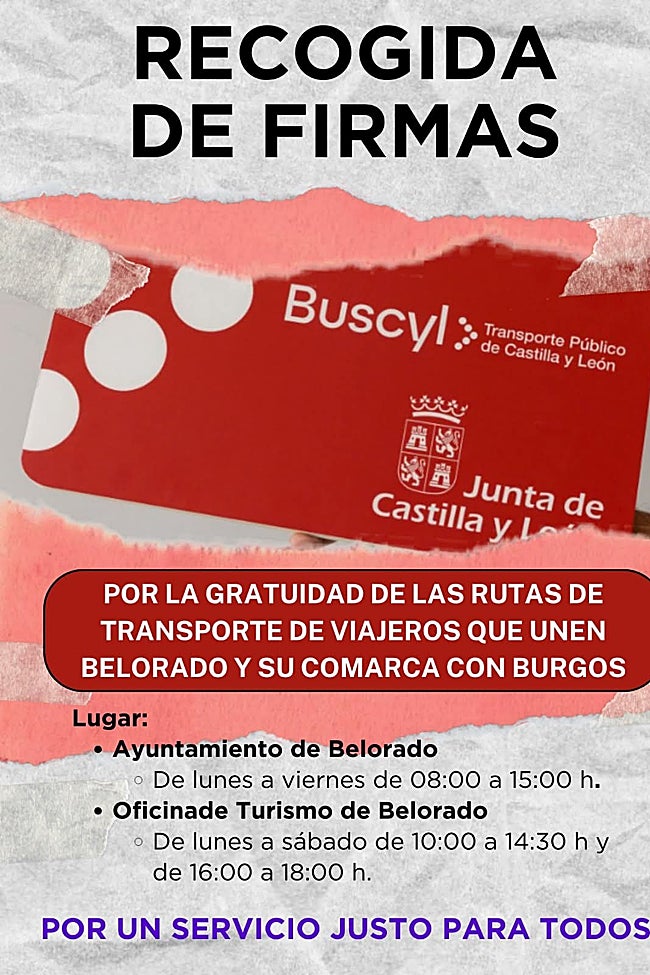 Cartel de recogida de firmas.