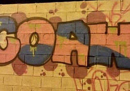 Grafiti del barrio de las Tenerías de Aranda de Duero.