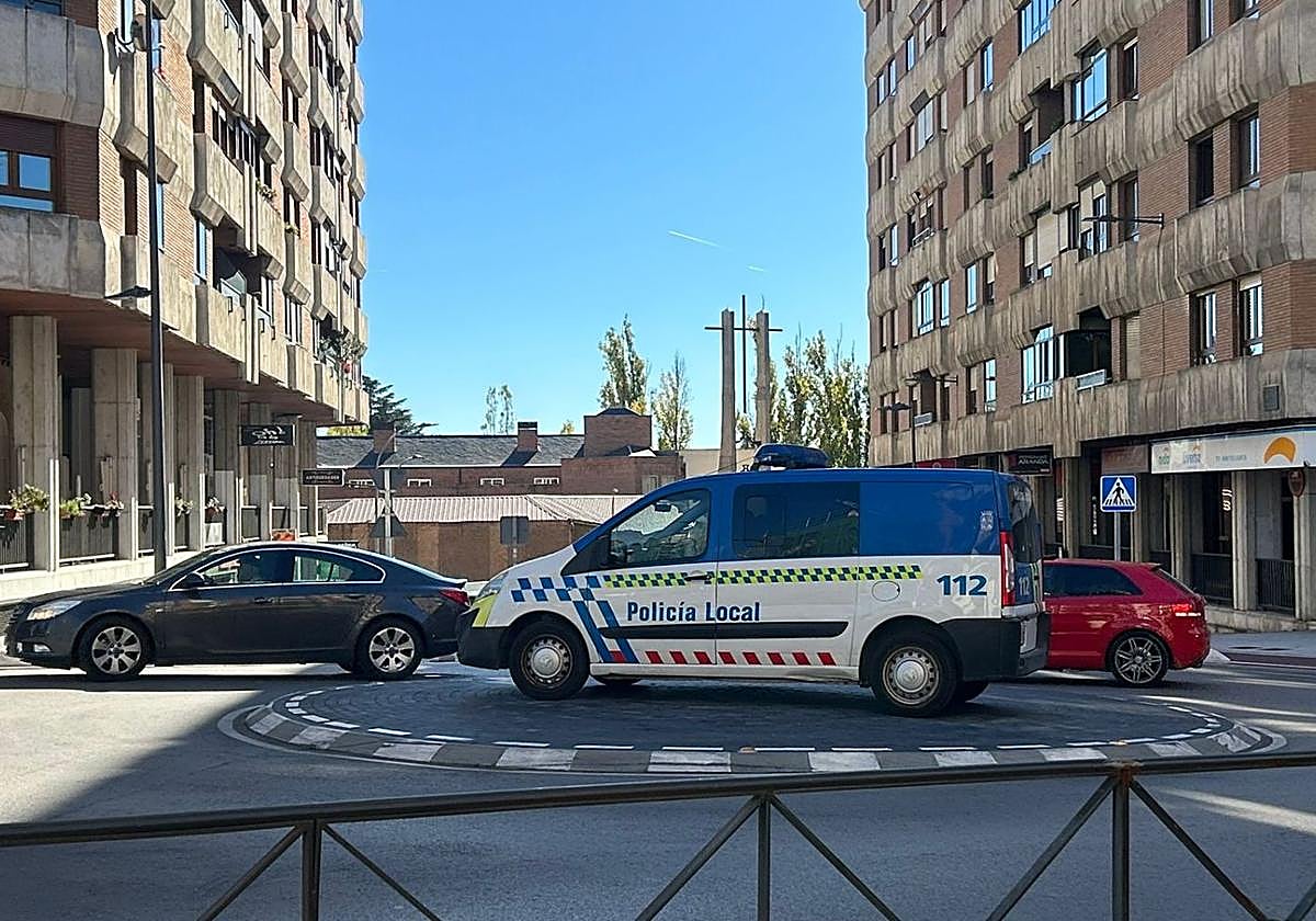 Control de la Policía Local en Aranda de Duero.