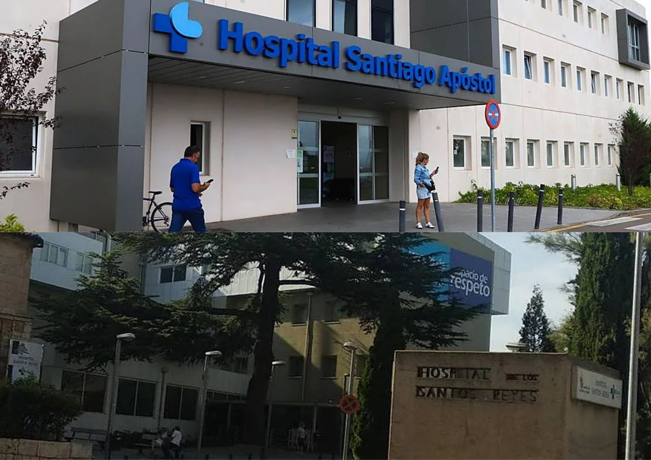 Imagen de los dos hospitales, el de Aranda de Duero y Mirande de Ebro