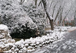 Imagen de archivo de una nevada en Burgos.