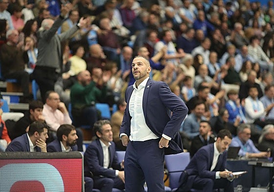 Bruno Savignani durante el partido ante el Río Breogán.