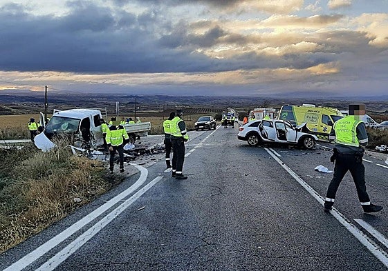 Imagen del accidente en la N-232.