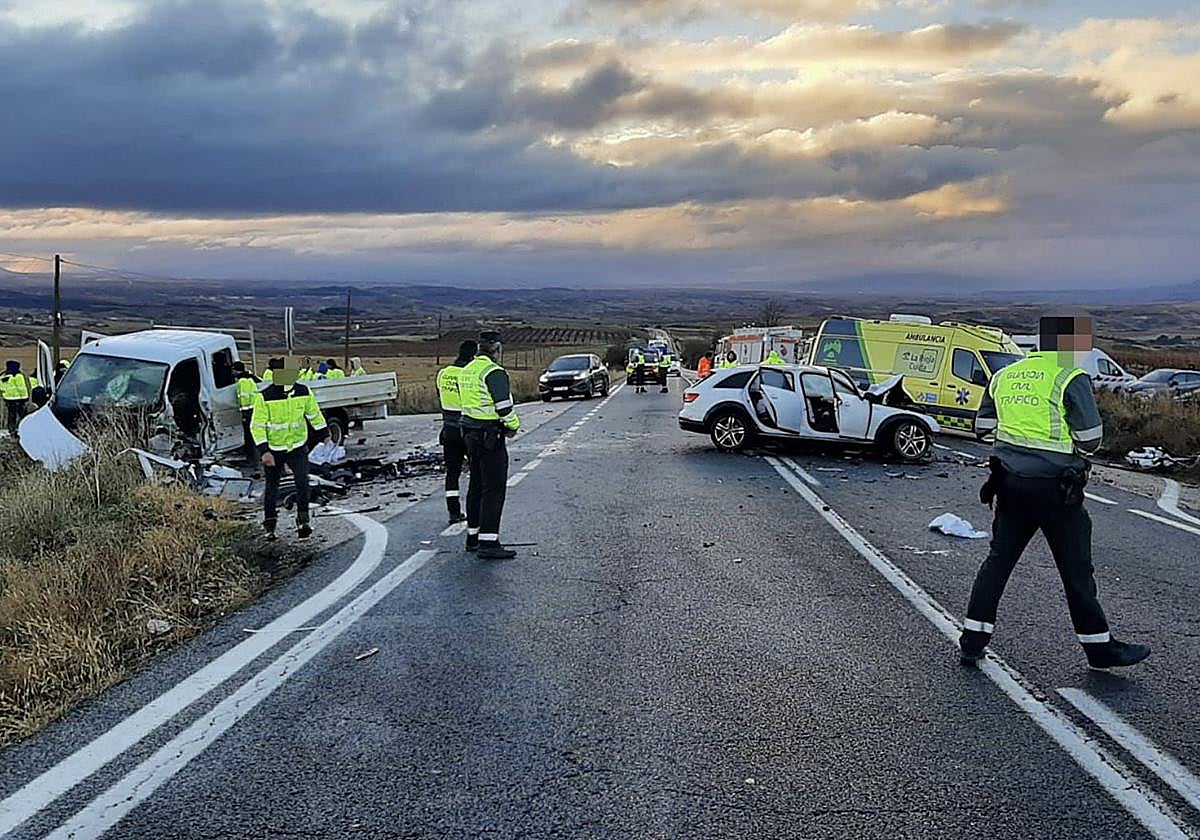 Imagen del accidente en la N-232.