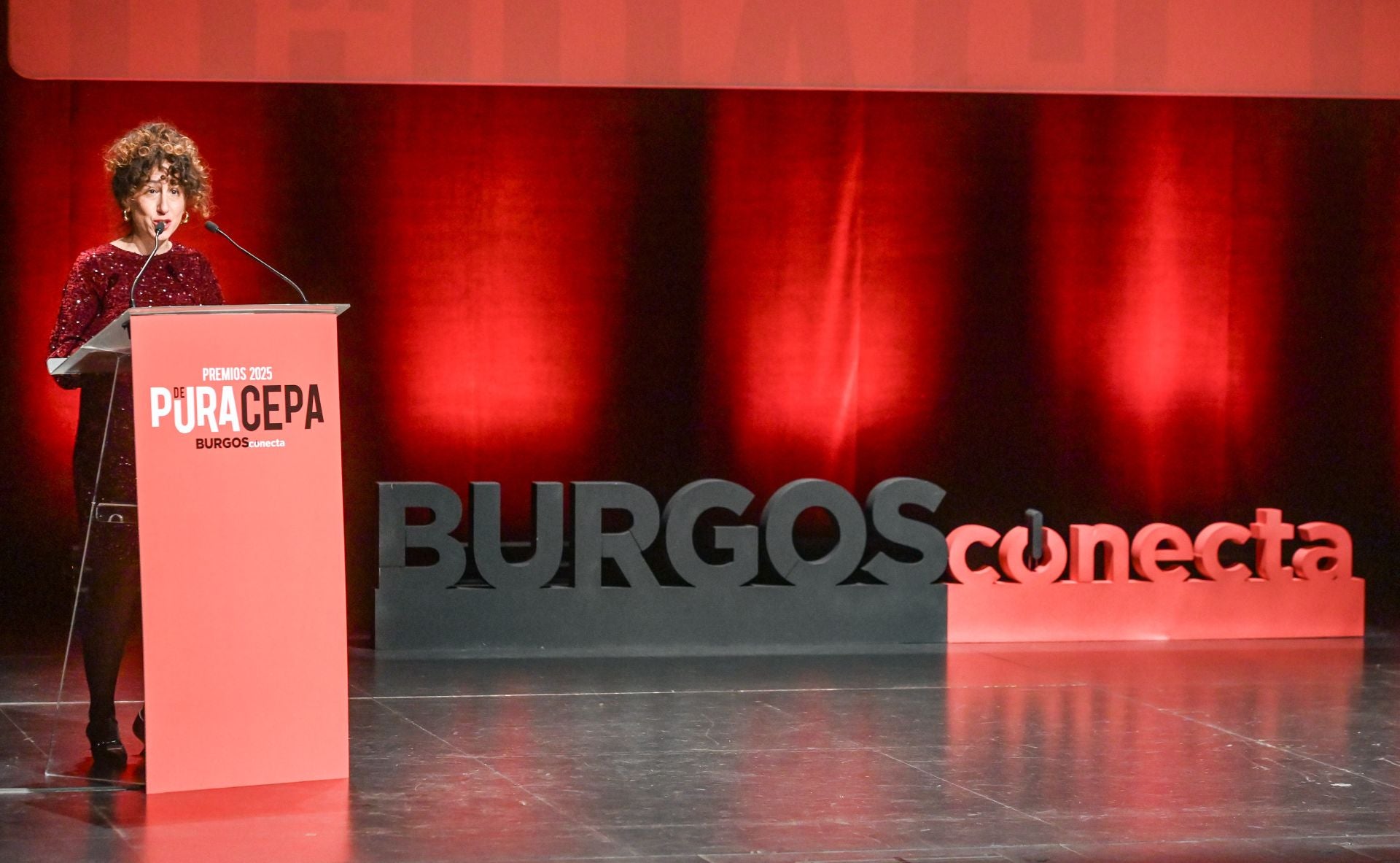 Gloria Díez, coordinadora de Burgosconecta, durante su discurso. 