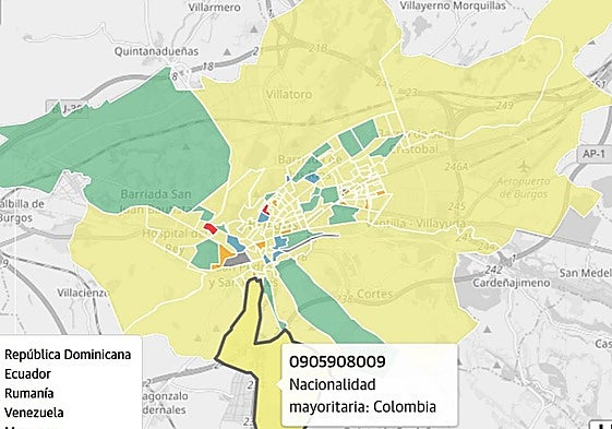 Plaza de Vega y Vadillos, las zonas con mayor presencia de extranjeros en Burgos capital