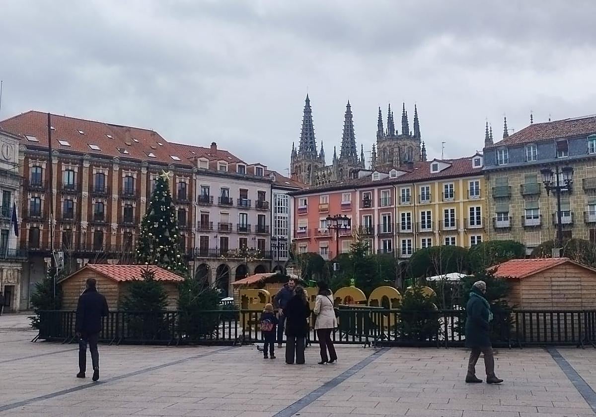 Decoración en la Plaza Mayor de Burgos.
