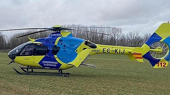 Evacuado en helicóptero un niño seminconsciente tras sufrir una caída de una bicicleta en Burgos